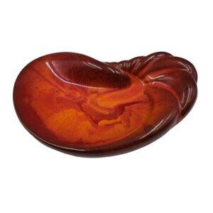 CCC Canada Pottery Red Orange Kidney Candy Trinket Dish